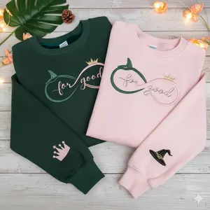 Embroidered For Good Wicked Sweatshirt, Aesthetic Changed For Good Sweatshirt, Wizard Of Oz Sweatshirt, Wicked Crewneck