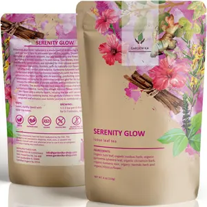 Gardenika Serenity Glow Loose Herbal Tea, Organic Wellness Natural Tea, Caffeine-Free Daily Ritual