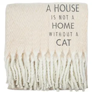 Cat 50" x 60" Herringbone Blanket