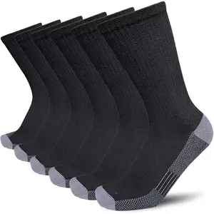 Men's Moisture Wicking Cushioned Crew Work Boot Socks (4-6 Pairs)