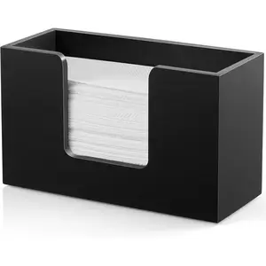 Paper Towel Dispenser Countertop, Wooden Bathroom Paper Towel Holder, Black Napkin Holder for Kitchen, Countertop Multifold C-Fold, Z-Fold, Trifold Paper Hand Towel Dispenser for Bathroom Toilet