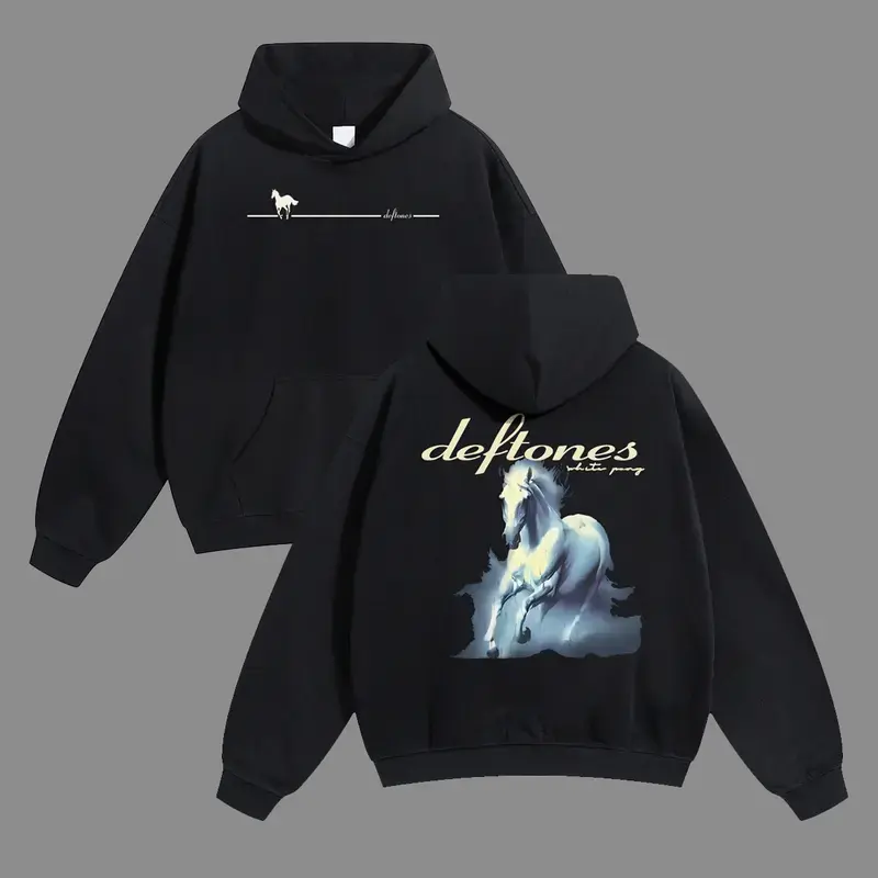 Deftones White Horse Metal Rock Graphic hoodie, Casual Hoodie for Men & Women, Graphic Hoodie, Unisex Pullover Hoodie