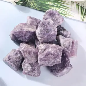 Natural Raw Rough Lepidolite Stone Healing Purple Crystal