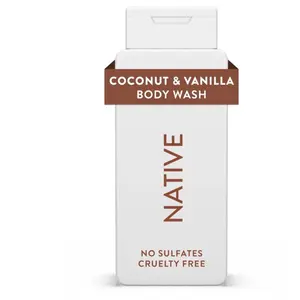 Native Body Wash Coconut & Vanilla Sulfate Free Paraben Free for Men and Women 18 oz Plant Derived Cleanser