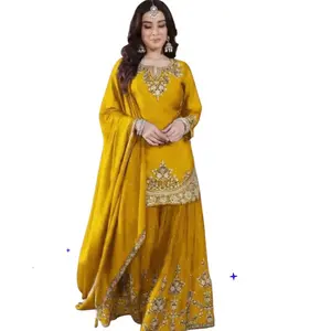 Plus size party wear sarara set heavy embroidery work perfect for any special occasions or festivals season