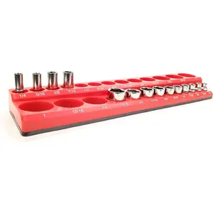 Vetco 26-Piece SAE 3/8th-Inch Magnetic Socket Holder - Securely Sort 13 Standard and 13 Deep Sockets - Keep Your Tool Box Organized