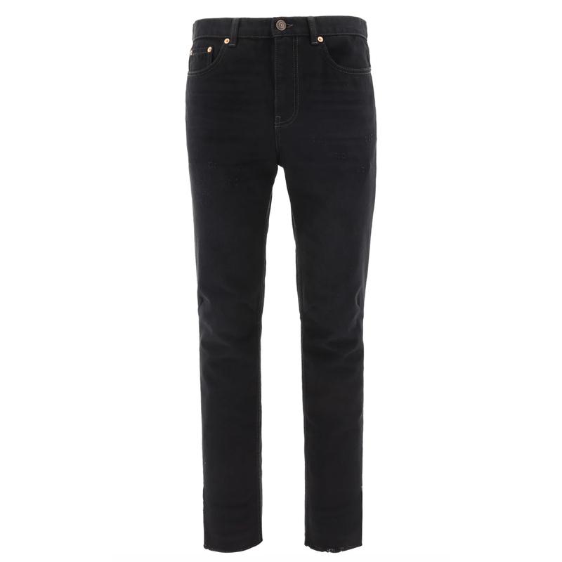Balenciaga Frayed Edge Jeans Black
