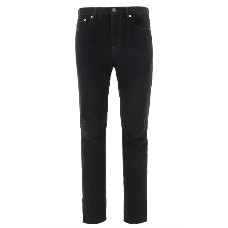 Balenciaga Frayed Edge Jeans Black