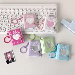 Bow Heart Cutout Keychain Album, Premium Store Keyring Holder, Student Photo Storage Binder, Cute Girl Accessory, Keychain Kawaii
