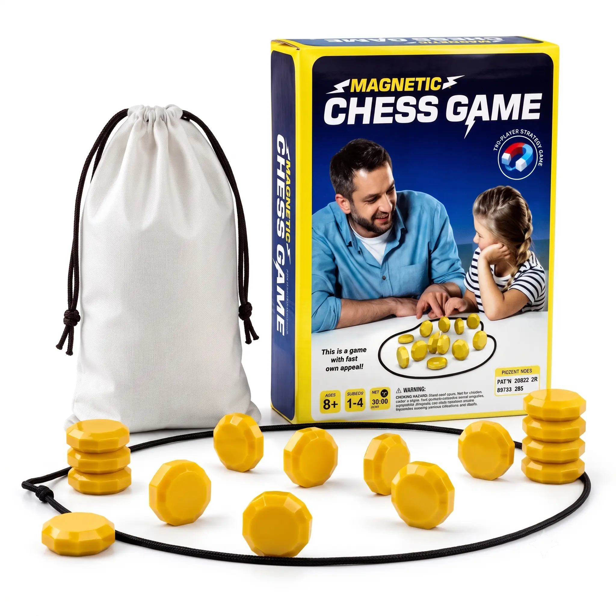 Magnetic Chess Board Game Set with 20 Magnets, Travel Bag, Strategy Games for Kids & Adults, Fun Party Games, Classic Strategy with New Gameplay
