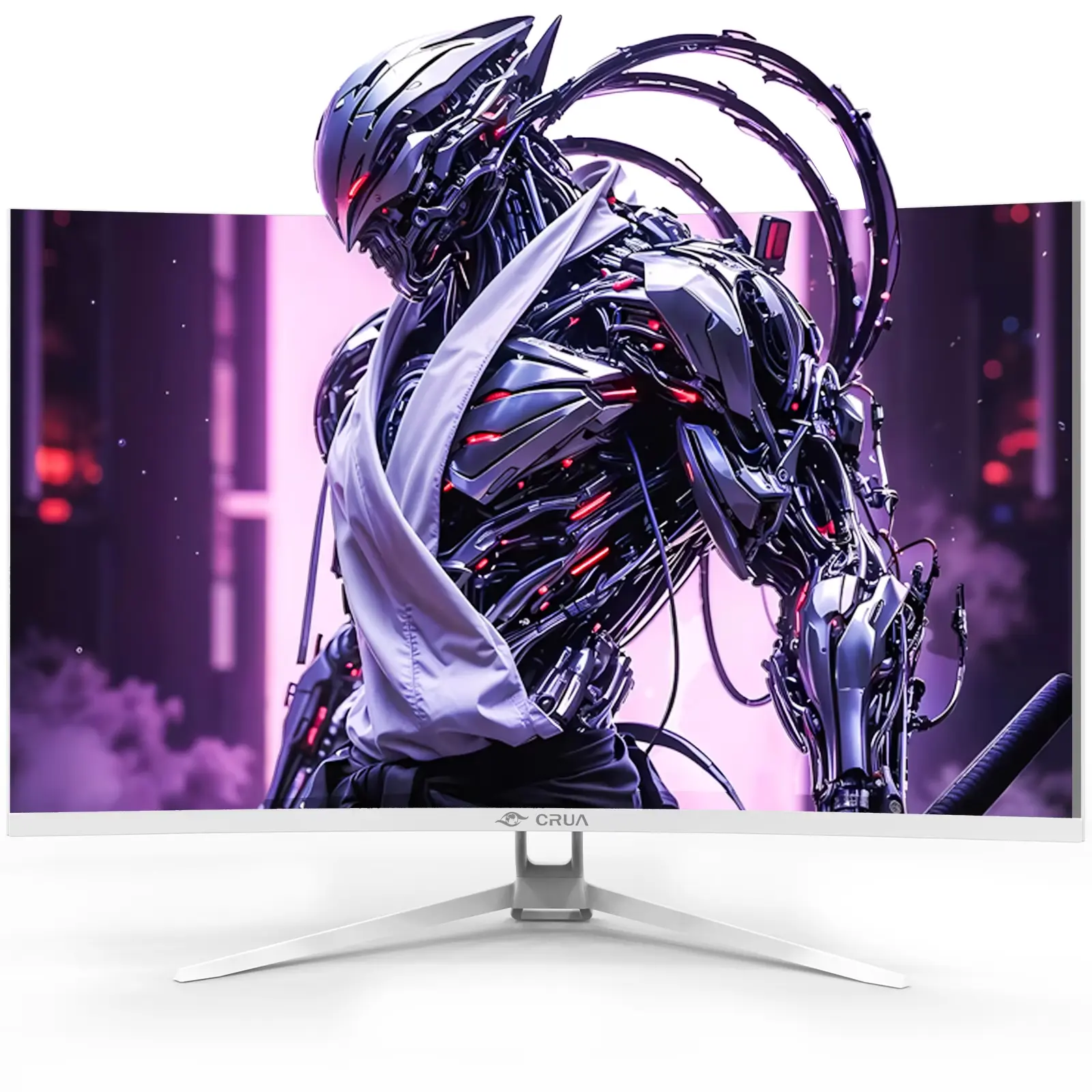 CRUA 32" 4K 160Hz Curved Gaming Monitor,UHD(3840x2160P) 1500R Monitor, FreeSync 120% sRGB, 1.07B Color Depth, with HDMI /DP and Built-in Speaker, Support Wall Mount-White
