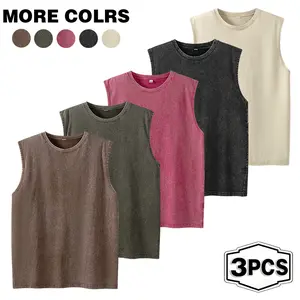 SummerVibes men's summer new washed and worn vest men's loose, fashionable, casual and versatile vest
