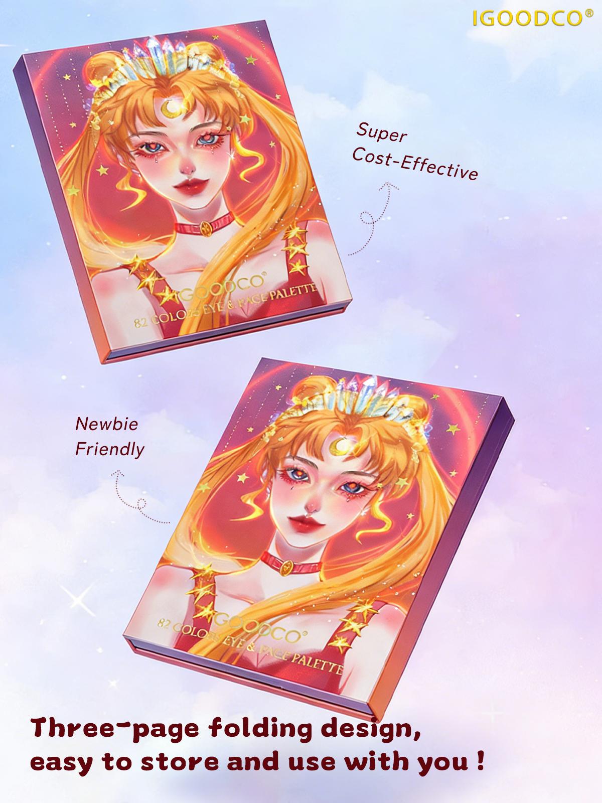 IGOODCO 82 color shiny matte multi color eye shadowhighlight beautiful girl pattern multi-function makeup paletteEyeshadow Set Eyeshadow Brush Cosmetic