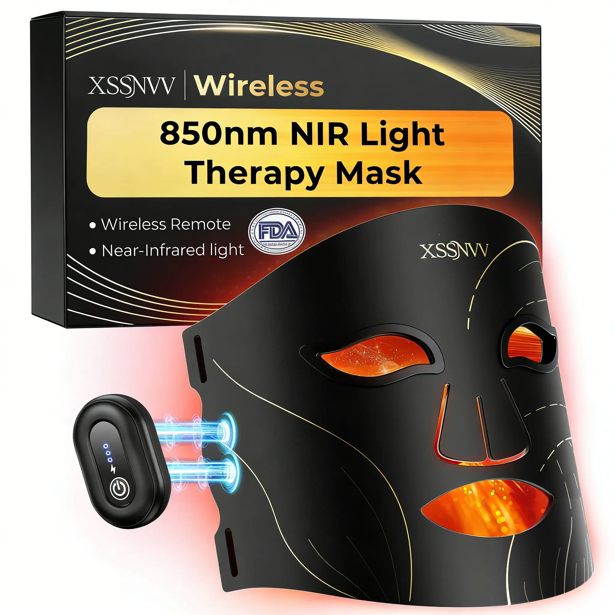 Wireless LED face mask with 272 LEDs & 850nm red light therapy 4 modes, 10-min timer, rechargeable, lightweight & portable. 2-year warranty included. Perfect home spa & summer beauty gift!