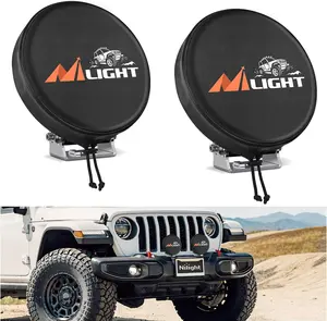Nilight 5.75inch Round Offroad Pod Light Cover, 6 Inch Diameter Black Leather Protective Cover for Driving Auxiliary Ditch Fog Bumper Headlight on Jeep Truck SUV ATV UTV Tractor Car Accessories dealsforyoudays
