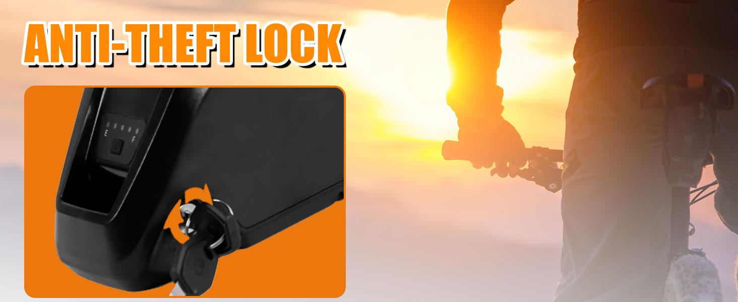 36V 15Ah Ebike Battery, 4 Pin / 5 Pin Lithium Ion Battery Pack for 250W-750W  Electric Bicycle Conversion Kit, High Capacity 36 Volt Battery with 40A BMS, USB Port & Safe Lock