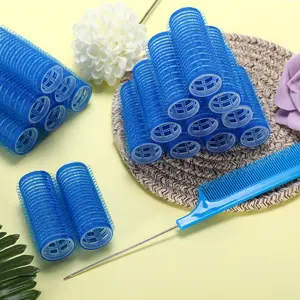 18pcs+1pc Pointed Tail Comb Self Grip Small Hair Curlers Heatless Roller Hair Curlers Pro Salon Hairdressing Hair Rollers Tools for Women Man