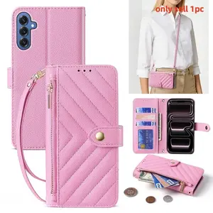 Crossbody Phone Case For Samsung Galaxy S26 S25 S24 S23 Ultra S25 FE  A56 A36 A26 A16 A17 A37 Wallet Cover