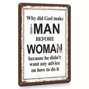 1pc Funny Vintage Metal Wall Sign, 8x12 Inch Retro Humor Plaque with Bold Lettering, Heavy-Duty Metal Decor for Man Cave, Garage, Bar, Kitchen, Office, Easy Hang Wall Art Gift