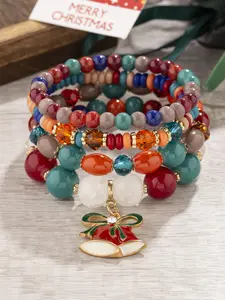 Boho Style Beaded Bracelet, Fashionable Christmas Themed Jewelry for Women & Girls, Casual Trendy Accessories for Party and Daily Life, Stackable Bracelets