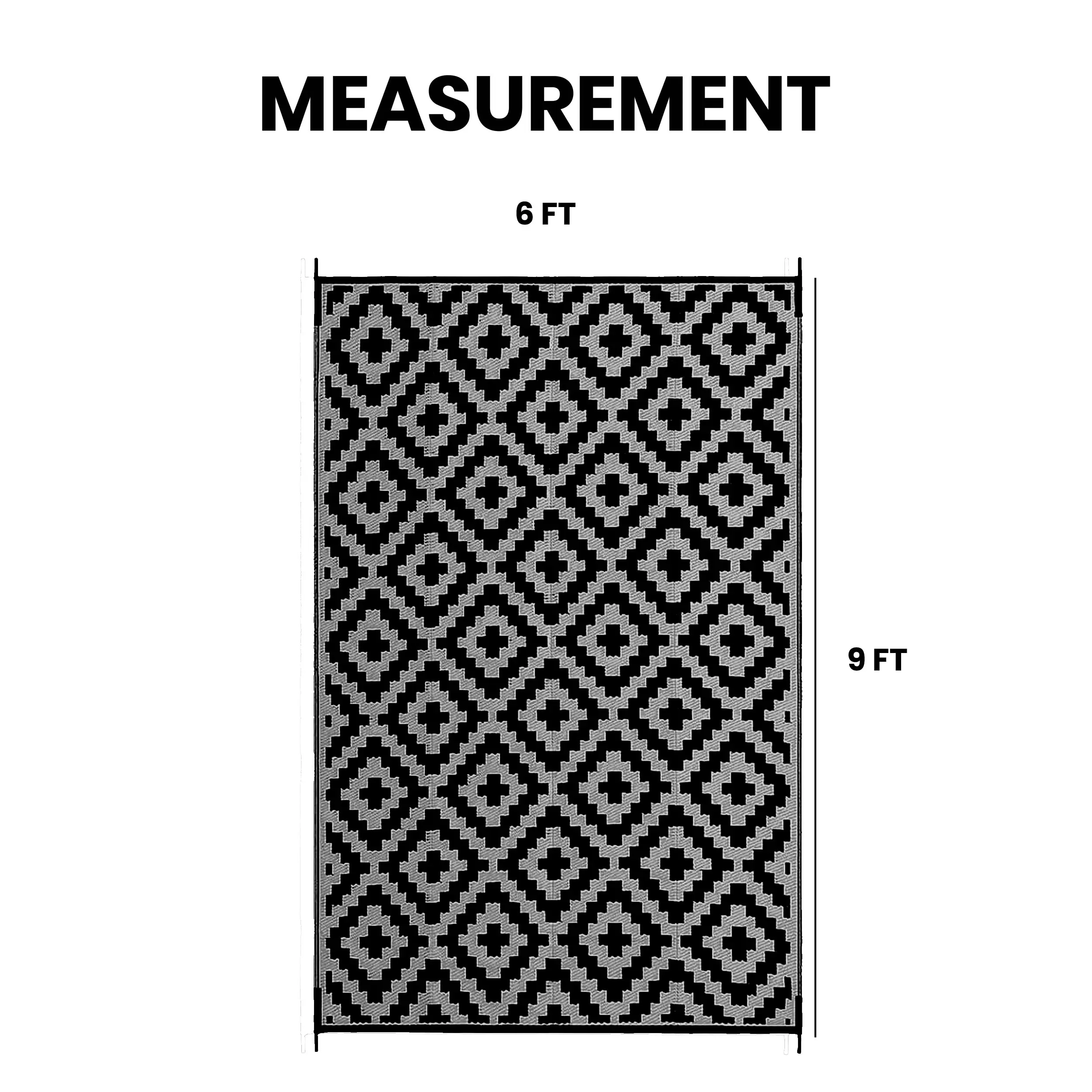 Diamond - Black & Grey 6 x 9 feet