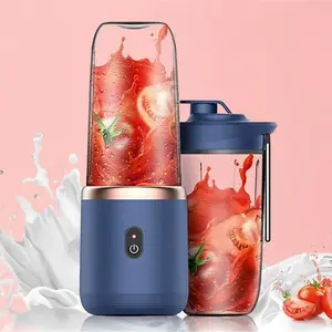 Portable Blender, 1 Count USB Rechargeable Juicer Cup with 6 Blades, Fruit & Vegetable Juicer, Household Kitchen Appliances for Home Travel, Smoothie Blender