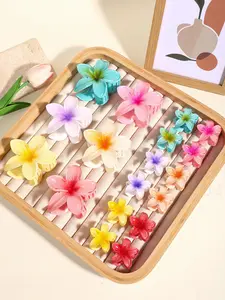 Colorful Flower Design Hair Claws, Flower Hair Clip, Cute Hair Accessories for Women & Girls, Minimalist Headwear Suitable for Thick Hair