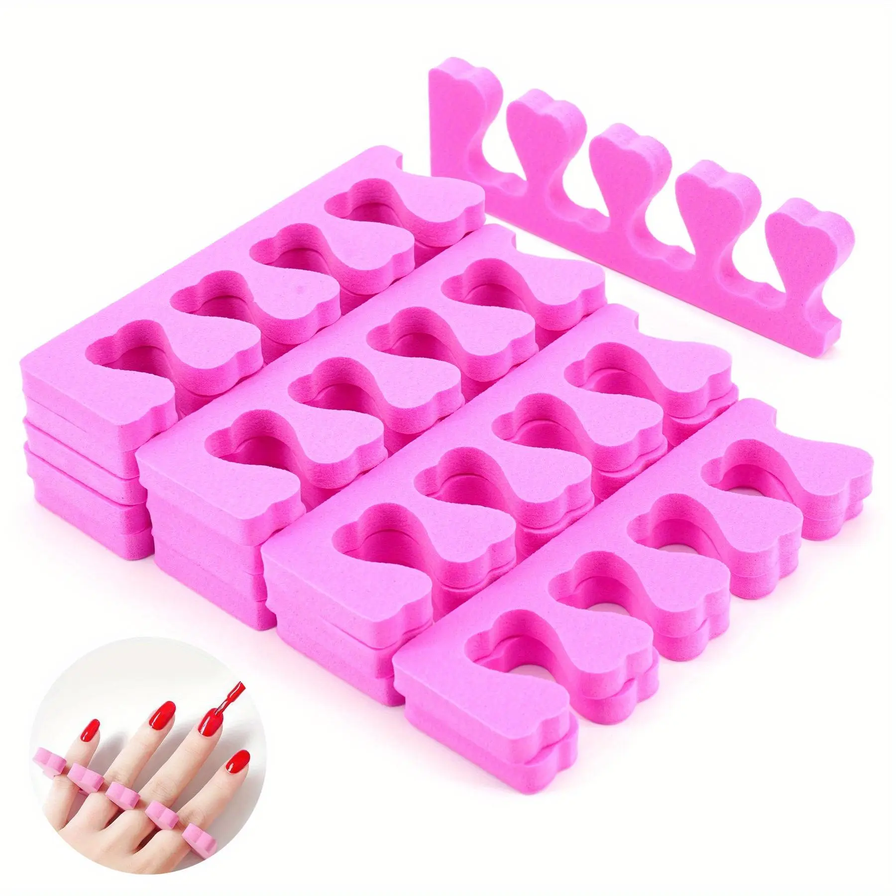 2/10/20/50/100PCS Pink Nail Art Toes Separators Fingers Foots Sponge Soft Gel UV Tools Polish Manicure Pedicure
