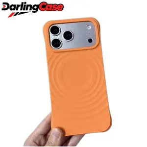 DarlingCase Wave Pattern Liquid Silicone Magnetic Case for iPhone 17/16/15/14 Full Wrap Anti-Drop Protective Cover Orange