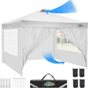 COBIZI 10x10 Outdoor Easy Tent with Vents, Stable Coldproof Folding Garden Gazebo with Vents