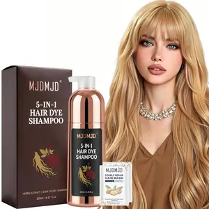Blonde Brown 5-IN-1 Golden Hair Dye Shampoo 200ml, Instant Hair Color Shampoo for Women & Men, Natural Herbal Formula for Gray Hair Coverage, Long-Lasting Semi-Permanent Color, Hair Coloring, Cleansing & Nourishing Care - Champu Para Canas Mujer