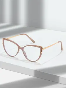 New Tr90 Cat Eye Anti-Blue Light Glasses Frame, Trendy Large Spring Hinge Eyeglasses, Casual Style for All Seasons
