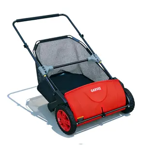 GAOMON Manual Push Lawn Sweeper 21-Inch, Yard Leaf & Debris Collector with 3.5 Cu. Ft. Collection Bag, Adjustable Brush Height for Lawns & Driveways, Foldable Storage Design