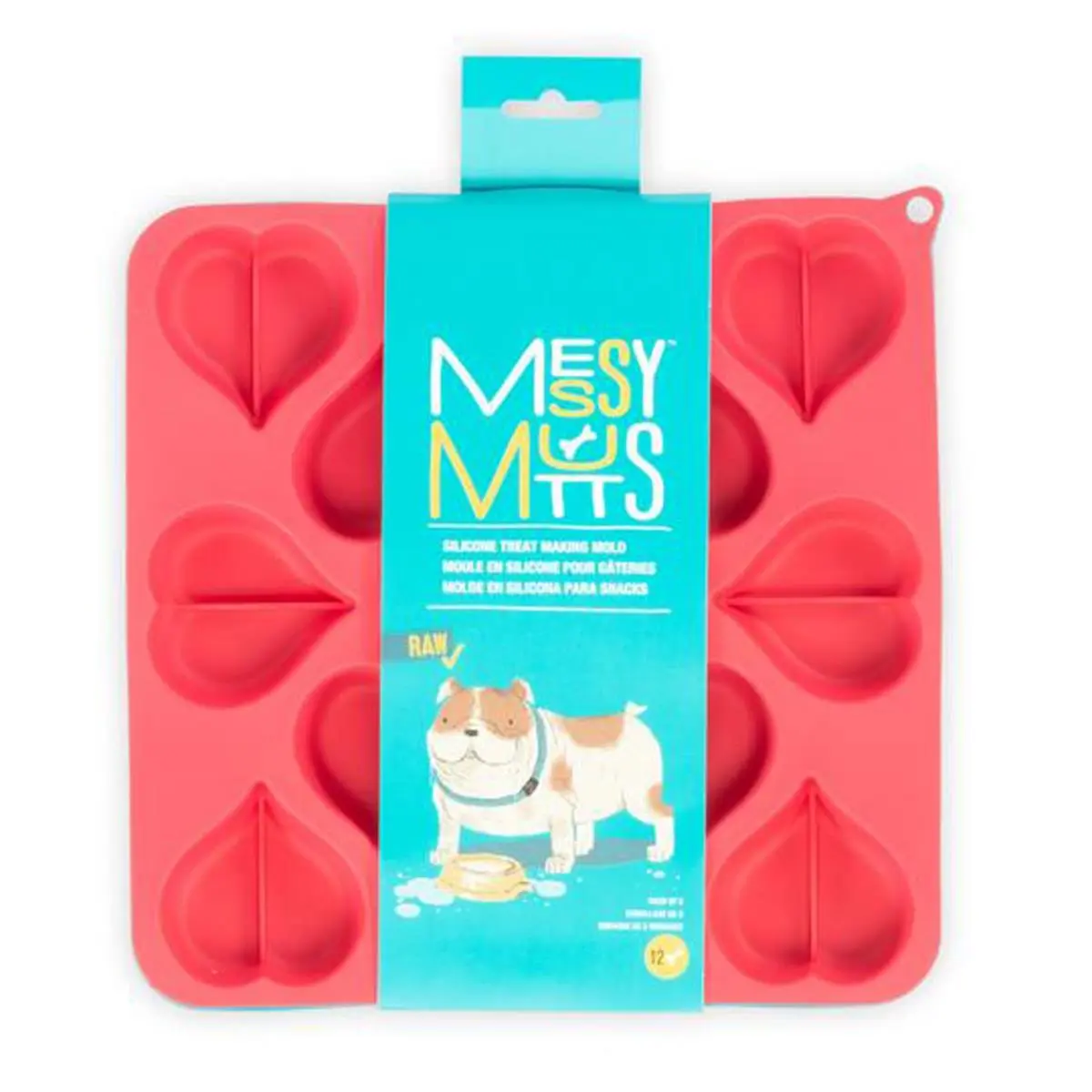 212 MAIN Flexible Food-Grade Silicone Squishy Molds, 2-Pack Heart-Shaped Freeze-Ready Kitchen Bakeware for Dog Treats & Chocolate