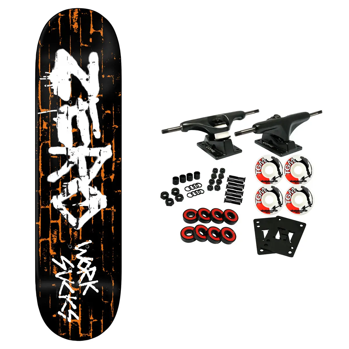Zero Skateboard Complete Work Sucks Black Dip 8.25" x 31.9"