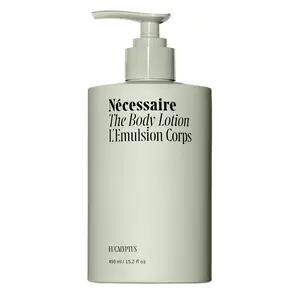 Nécessaire The Body Lotion with Pump. Eucalpytus. Multi-Peptide Firming Lotion to Moisturize, Firm, Strengthen. 2.5% Niacinamide, Vitamin C/E + Omega 6/9. 450ml / 15.2 fl oz
