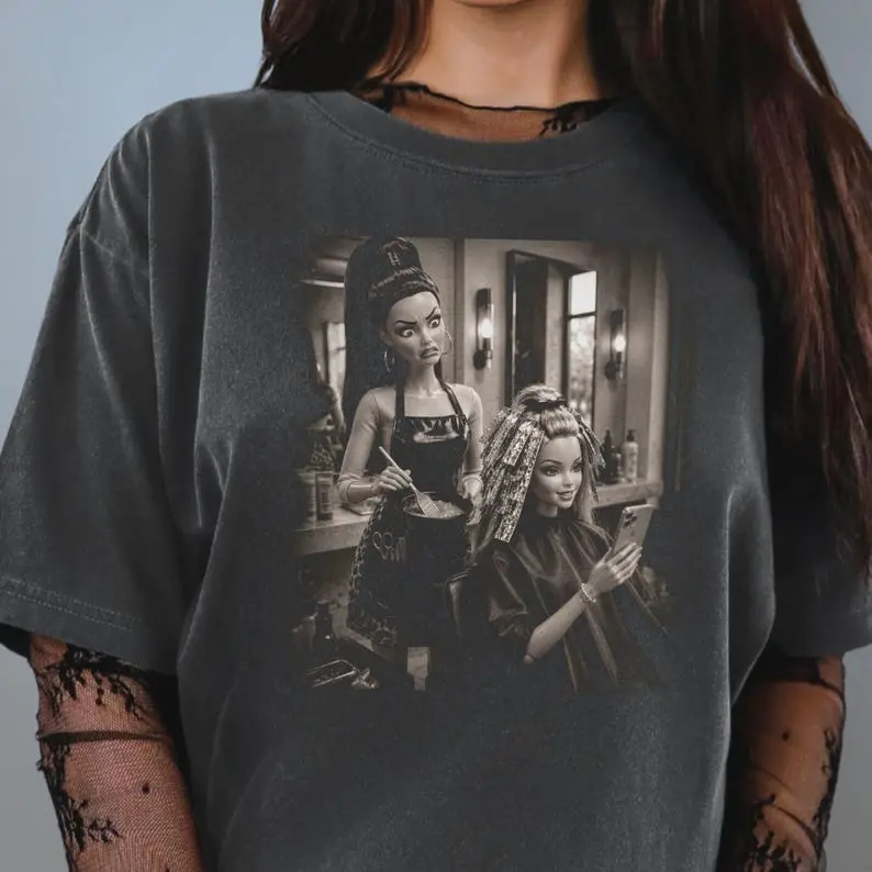 Doll Face Meme Shirt for Hair Stylists, Funny Salon Tee, Hairdresser Gift