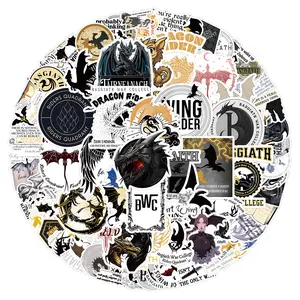 100PCS Fourth Wing Stickers Waterproof Dragon Rider Stickers for Water Bottle Laptop Ipad Phone Skateboard Luggage Helmet, Large Vinyl Stickers for Adults Teens Dragon Book Lovers,