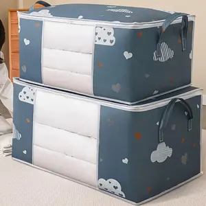 Large Capacity Storage Bag, 1 Count Dustproof Storage Bag with Zipper & Handle, Fashionable Home Organizer for Clothes, Bedding, Portable Storage Bag