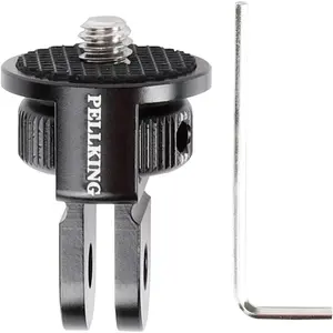 PellKing 1/4" Adapter Screw Head Camera Mount, CNC Aluminum Alloy Tripod Conversion Adapter for Insta360 One X5 X4 X3 X2 X/DJI OSMO 360/DJI Pocket 3 2/GoPro MAX Camera Accessories