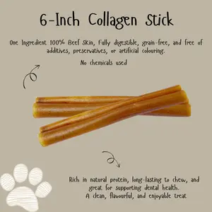 6 Inch Collagen Stick 10pc