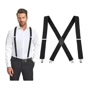 X Back Hidden Suspender Under Clothing Heavy Duty Work Suspenders for Men Women Suspenders for Men Women with Clips,1.4" Adjustable X-Back for Work, Men Suspenders for Jeans, Suspenders Synthetic Leather Multifunctional Wide Fit
