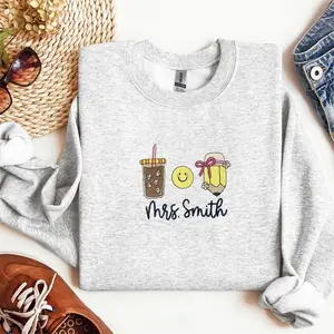 Personalized Teacher Icon Crewneck , Custom Sweatshirt for Educators, Unique Teacher Gift