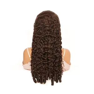 Trendy Beauty Hair Burmese Curly Hair Wig Chocolate Brown 13x4 Lace Front Wig Ear To Ear #4 Light Brown 13X6 Lace Front Human Hair Wigs Pre Plucked 100% Human Hair For Women