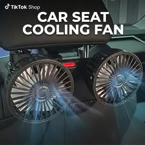 Portable Dual Head Car Fan, 360° Rotating Rear Seat Cooling Fan, Three Speed Strong Wind, Summer Essential Car Accessory