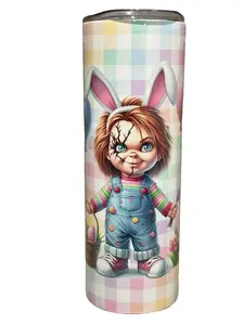Chucky Easter - But Did You Dye - 20oz oz 20 oz. 20oz. - Skinny Straight Sublimation Tumbler - Amy's Tumbler Junkies - Your Favorite Tumbler Shop!