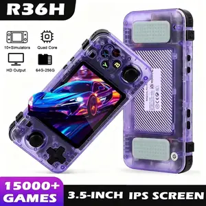 R36h Retro Handheld Game Console, Open Source Linux System, Cortex-A35 Cpu, 64GB TF Card, 10,000+ Classic Games, 3.5 Inch IPS Screen, Portable Gaming System