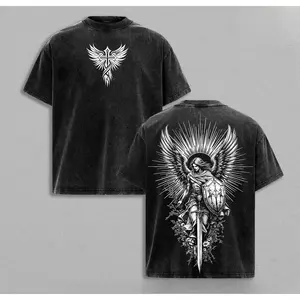 Saint Michael The Archangel T-Shirt / Hoodie Washed Christian Shirt Spiritual Warfare Tee Armor of God Shirt Catholic Gift Guardian Angel Graphic Tee Vintage Christian Streetwear Faith Based Apparel  Jesus Christian Clothing