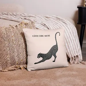 Côte Chic Muse Pink Cheetah Pillow - Soft Polyester Case & Shape-Retaining Insert - Machine Washable - Chic Design for Any Setting