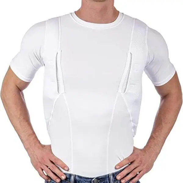 2026 Elastic Tactical Undercover Short Sleeve Top With Side Hidden Pockets 2026 Elastic Tactical Undercover Short Sleeve Top With Side Hidden Pockets
